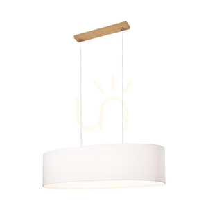 Lampa Wisząca Dove 2xE27 Max.40W Dąb Olejowany/Transparentny Kabel PVC/Biały Abażur 80 cm small 3