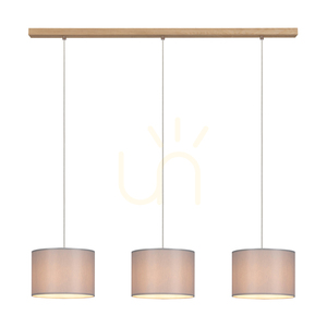 Lampa Wisząca Dove 3xE27 Max.40W Dąb Olejowany/Transparentny PVC/Szary 100 cm small 1