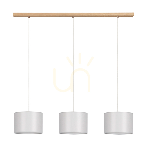 Sprawdź Lampa Wisząca Dove 3xE27 Max.40W Dąb Olejowany/Transparentny PVC/Szary 100 cm