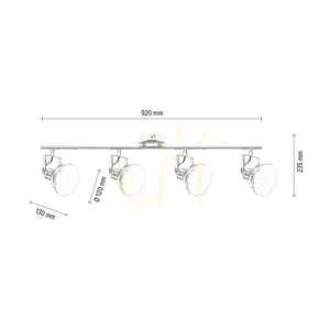 Lampa Sufitowa Edit 4xE27 Max.60W Miedziany Metal 86 cm small 4