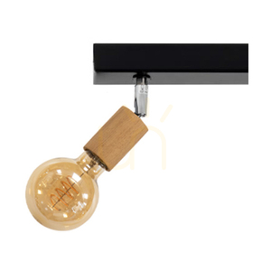 Lampa Sufitowa Elmin 2xE27 Max.25W Dąb Olejowany/Czarny Metal/Chrom Metal 41 cm small 1