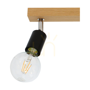 Lampa Sufitowa Elmo 4xE27 Max.25W Dąb Olejowany/Czarny Metal/Chrom Metal 78 cm small 1