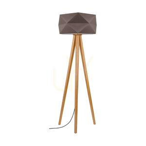 Lampa Podłogowa Finja 1xE27 Max.60W Dąb Olejowany/Antracytowy Kabel w Oplocie/Brązowy Abażur Ø52 cm small 0