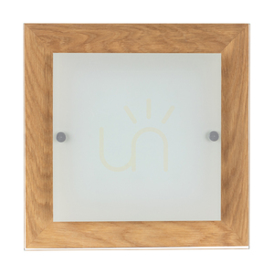 Plafon LED Spot Light Finn 4022974, dąb olejowany i białe szkło, 29 × 29 cm, 2700 K small 0