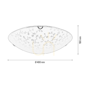 Lampa Sufitowa Flora Incl.1xLED 2700K 18W Chrom Metal/Biały Szklany Klosz Ø40 cm small 5