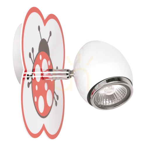 Sprawdź Kinkiet Fly 1xGU10 Max50W Biały/Chrom Metal z Wzorem w Biedronkę 16 cm
