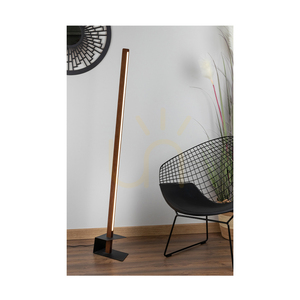 Lampa Podłogowa Forestier 1xLED 3000K 18W Sosna Bejcowana Orzechowa/Czarny Metal/Czarny Kabel PVC 40 cm small 2