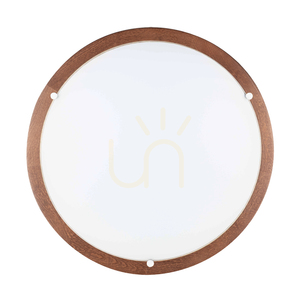 Lampa Sufitowa Frida 1xLED 2700K 18W Drewno Bukowe Orzechowe/Biały Szklany Klosz Ø45 cm small 0