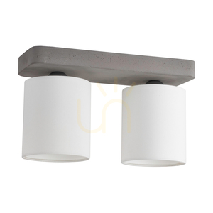 Lampa Sufitowa Gentle 2xE27 Max.25W Szary Beton/Czarny Metal/Biały Abażur 35 cm small 0