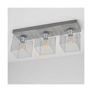 Lampa Sufitowa Gittan 3xE27 Max.60W Szary Beton/Chromowany Metalowy Klosz 55 cm small 1