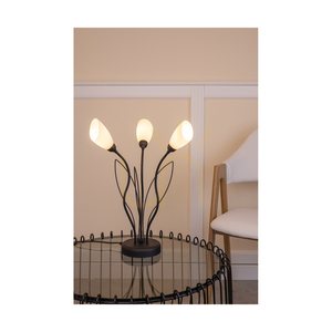 Lampa Stołowa Gloriosa 3xG9 Max.6W LED Czarny Metal/Czarny Kabel PVC/Biały Szklany Klosz Ø40 cm small 2