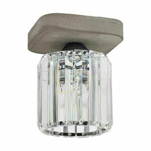 Lampa Sufitowa Glory 1xE27 Max.60W Szary Beton/Transparentny Szklany Klosz 13.5 cm small 0