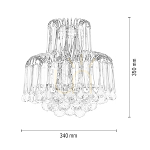 Kinkiet Grenada 2xE14 Max.40W Chrom Metal/Transparentne-Zielone Szkło 34 cm small 2