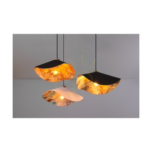 Lampa Wisząca Hattu Floral 1xE27 Max.40W Dąb Olejowany/Czarny Kabel w Oplocie/Biało-Wielokolorowy Abażur Ø40 cm small 5