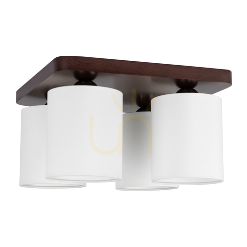 Sprawdź Lampa Sufitowa Jenta 4xE27 Max.25W Drewno Bukowe Orzechowe/Biały Abażur 34 cm
