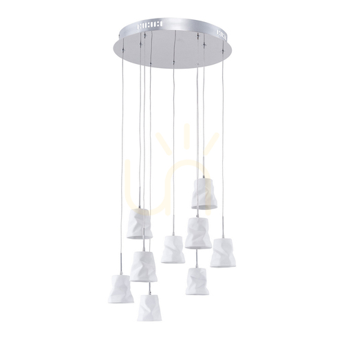 Sprawdź Lampa Wisząca Joelle 9xG4 Max.20W Chrom Metal/Biały Ceramiczny Klosz Ø44 cm
