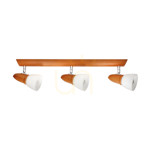 Sprawdź Lampa Sufitowa Julietta 3xE14 Max.40W Drewno Bukowe Kirsz/Chrom Metal/Biały Szklany Klosz 52 cm
