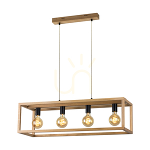 Lampa wisząca Spot Light KAGO 61590474, dąb olejowany i czarny, 4 × E27, 90 cm small 1