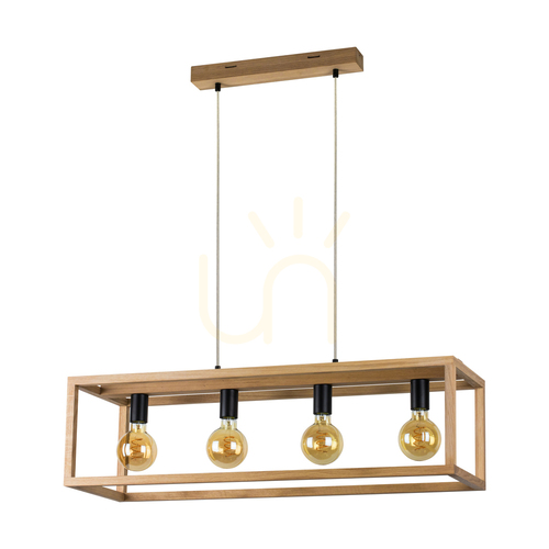 Sprawdź Lampa wisząca Spot Light KAGO 61590474, dąb olejowany i czarny, 4 × E27, 90 cm
