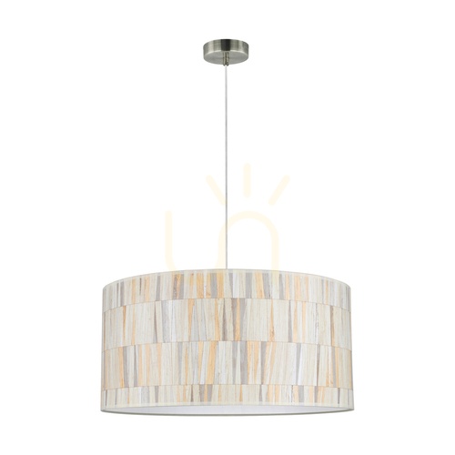 Sprawdź Lampa Wisząca Kairo 1xE27 Max.25W Satyna Metal/Transparentny Kabel PVC/Wielokolorowy Abażur z Tapety Ø50 cm