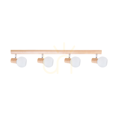 Sprawdź Lampa Sufitowa Karin 4xE14 Max.40W Brzoza/Chrom Metal/Biały Szklany Klosz 74 cm