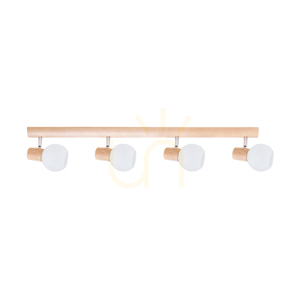 Lampa Sufitowa Karin 4xE14 Max.40W Brzoza/Chrom Metal/Biały Szklany Klosz 74 cm small 0