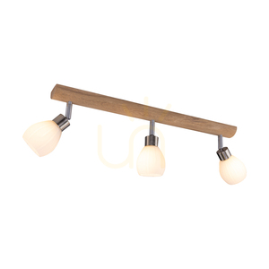 Lampa Sufitowa Kira Incl. 3xG9 LED Max.3W Dąb Olejowany/Satyna Metal/Biały Szklany Klosz 55 cm small 1