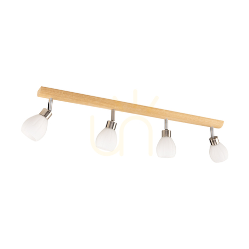 Sprawdź Lampa Sufitowa Kira Incl. 4xG9 LED Max.3W Dąb Olejowany/Satyna Metal/Biały Szklany Klosz 78 cm