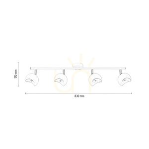 Lampa Sufitowa Kita 4xG9 Max.28W Chrom/Biały Metal 83 cm small 4