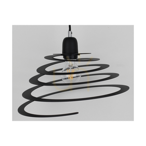 Lampa Wisząca Komet 1xE27 Max.60W Chrom Metal/Czarny Kabel PVC/Czarny Metalowy Klosz Ø34.5 cm small 1