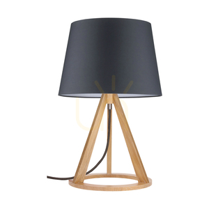 Lampa Stołowa Konan 1xE27 Max.25W Dąb Olejowany/Antracytowy Kabel w Oplocie/Antracytowy Abażur Ø30 cm small 0