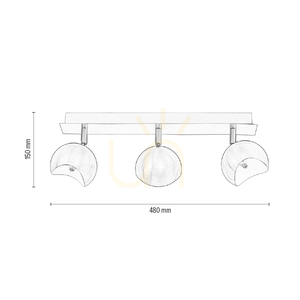 Lampa Sufitowa Kumi 3xG9 Max.28W Satyna/Biały Metal 48 cm small 4