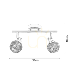 Lampa Sufitowa Lena 2xG9 Max.28W Chrom/Transparentny Metal 29.5 cm small 4