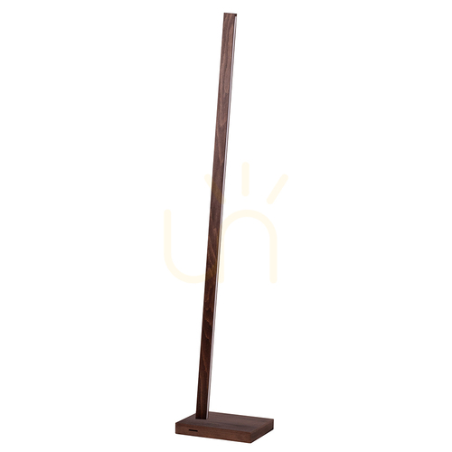 Sprawdź Lampa Podłogowa Linus 1xLED 3000K 22W Drewno Bukowe Orzechowe/Czarny Kabel w Oplocie z Ściemniaczem Dotykowym 30 cm
