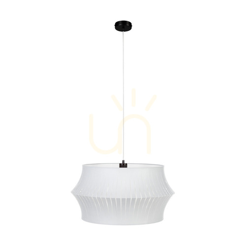 Sprawdź Lampa Wisząca Lotus 1xE27 Max.60W Czarny Metal/Transparentny Kabel PVC/Szary Abażur Ø57 cm