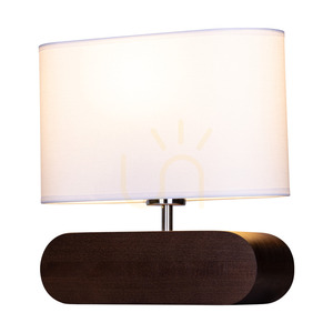 Lampa Stołowa Marinna 1xE27 Max.25W Drewno Bukowe Orzechowe/Transparentny Kabel PVC/Biały Abażur 30 cm small 3
