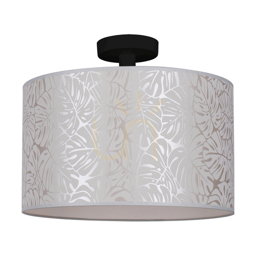 Sprawdź Lampa Sufitowa Mateo 1xE27 Max.60W Czarny Metal/Beżowy Abażur z Tapety Ø40 cm