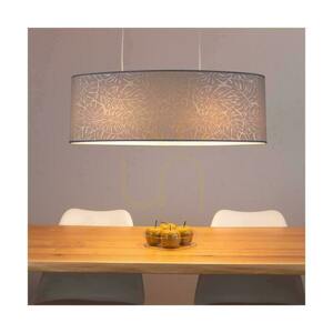 Lampa Wisząca Mateo 2xE27 Max.40W Czarny Metal/Transparentny Kabel PVC/Beżowy Abażur z Tapety 80 cm small 5