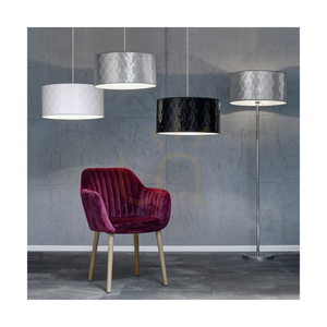 Lampa Wisząca Maxima 1xE27 Max.60W Chrom Metal/Transparentny Kabel PVC/Srebrny Abażur Ø50 cm small 1