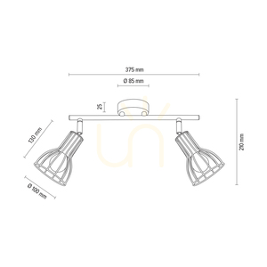 Lampa Sufitowa Megan 2xE14 Max.40W Biały Metal 37.5 cm small 4