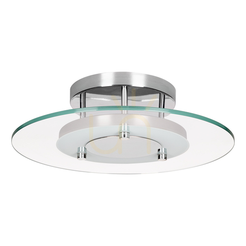 Sprawdź Lampa Sufitowa Minnesota 1xLED 3000K 22W Chrom Metal/Biało-Transparentne Szkło Ø45 cm