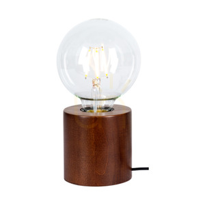Lampa Stołowa Minnie 1xE27 Max.25W Drewno Bukowe Orzechowe/Czarny Kabel PVC Ø8 cm small 1