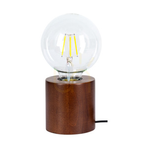 Lampa Stołowa Minnie 1xE27 Max.25W Drewno Bukowe Orzechowe/Czarny Kabel PVC Ø8 cm small 0