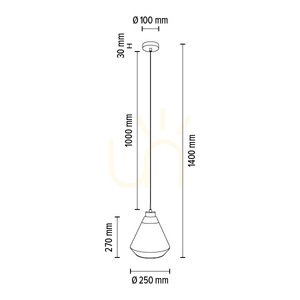 Lampa Wisząca Mistral 1xE27 Max.60W Chrom Metal/Transparentny Kabel PVC/Srebrno-Transparentny Szklany Klosz Ø25 cm small 4