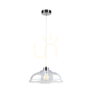 Lampa Wisząca Molde 1xE27 Max.60W Chrom Metal/Transparentny Kabel PVC/Transparentny Szklany Klosz Ø34 cm small 0