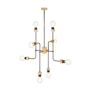 Lampa Sufitowa Montix 8xE27 Max.40W Dąb Olejowany/Czarny Metal Ø73 cm small 1