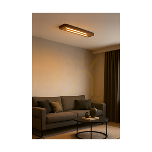 Lampa Sufitowa Neele 2xLED 3000K 12W Drewno Bukowe Orzechowe 55 cm small 1