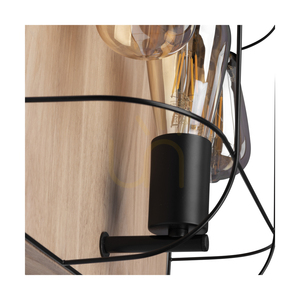 Lampa Sufitowa Netuno 3xE27 Max.15W LED Dąb Olejowany/Czarny Metal 34 cm small 2