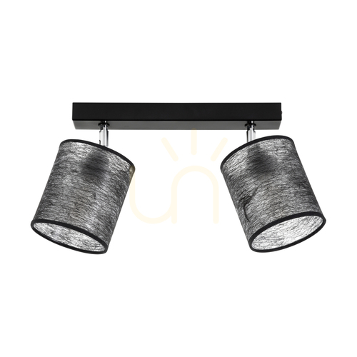 Sprawdź Lampa Sufitowa Nevoa 2xE27 Max.25W Czarny-Chrom Metal/Czarny Abażur 52 cm