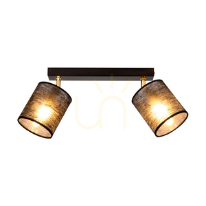 Lampa Sufitowa Nevoa 2xE27 Max.25W Czarny-Złoty Metal/Czarny Abażur 52 cm small 1